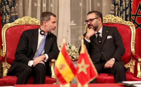 Roi du Maroc et le roi de l'Espagne