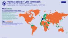 la liste actualisée des pays classés en vert et orange par la France