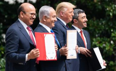 Cérémonie de signature des Accords d'Abraham à la Maison-Blanche, septembre 2020